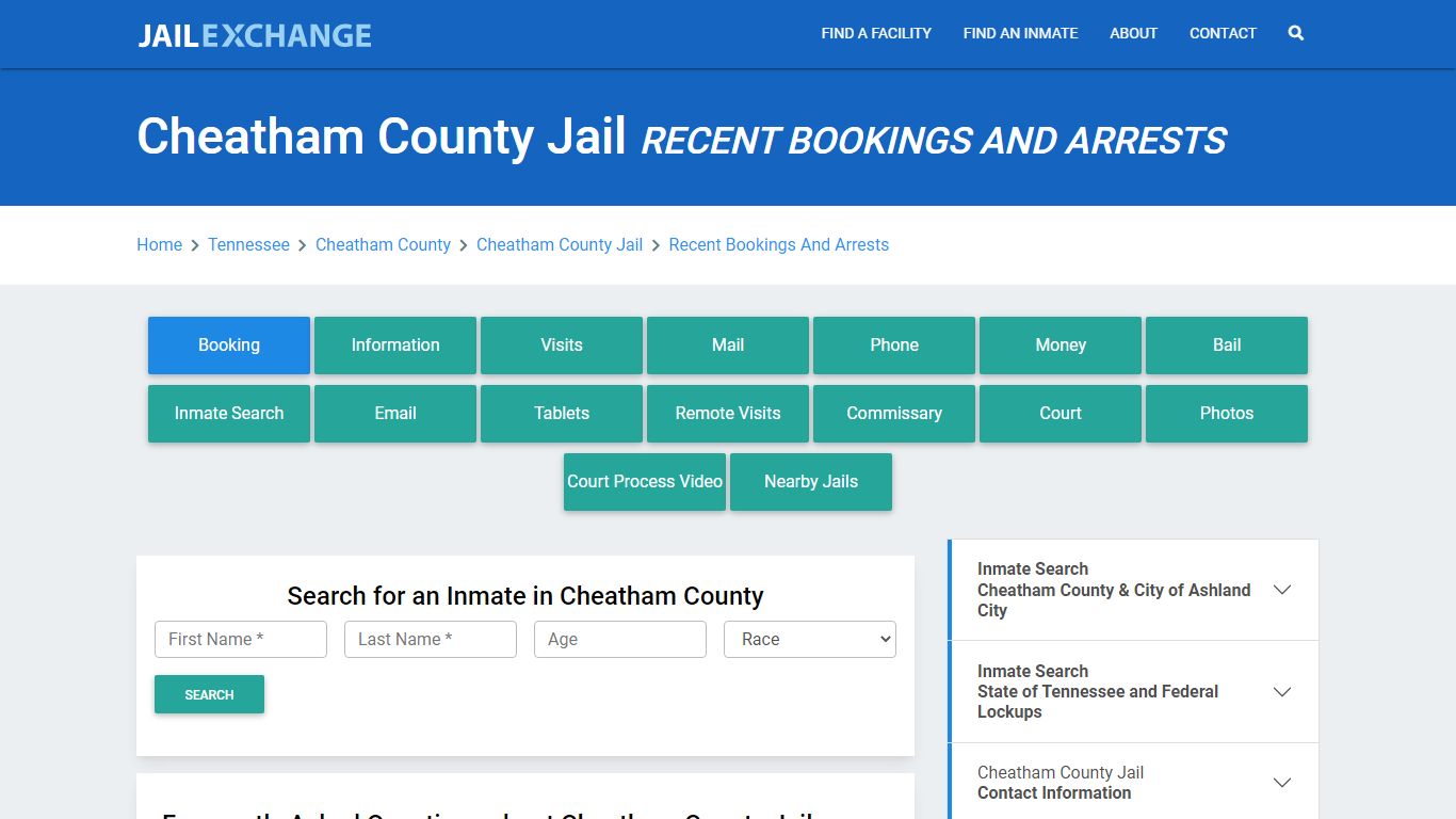 Cheatham County Jail Recent Bookings And Arrests - Jail Exchange